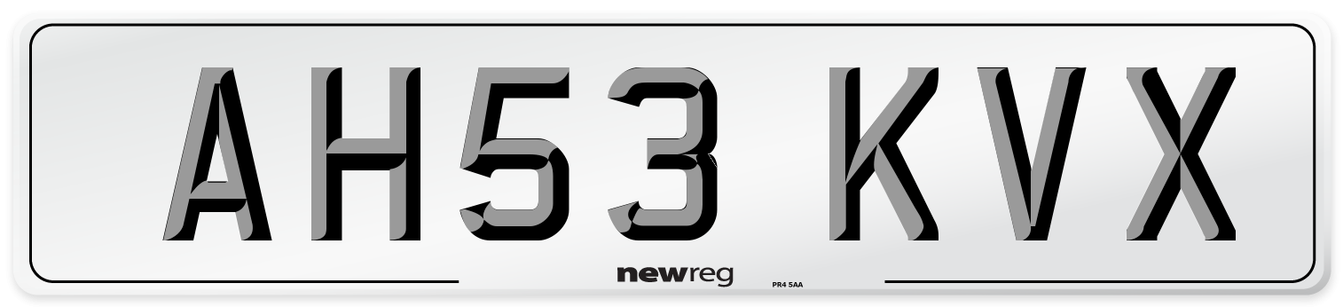 AH53 KVX Number Plate from New Reg